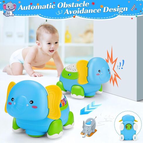 ألعاب الأطفال الزحف الموسيقية الفيل - لعبة طفل 18 شهرًا للأولاد والبنات هدية للرضع ألعاب موسيقى المشي للأطفال الصغار 18 شهرًا مع صوت خفيف ألعاب تعليمية تنموية للتعلم المبكر للأطفال in Kuwait