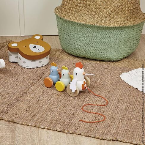 Janod - Classic Pull Along Wooden Hen and Chicks - Ages 18 Months+ - J08259 in Saudi Arabia