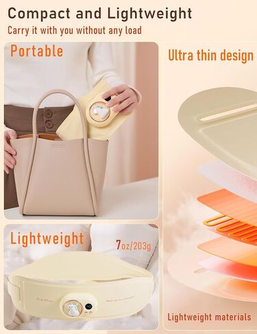 Heating Pad for Period Cramps Portable Cordless w 3 Timer Setting Fast Heated Electric Rechargeble Battery Massager Vibration Modes Adjustable Waist Belt Menstrual Pain Relief Gift for Women Girl in Kuwait