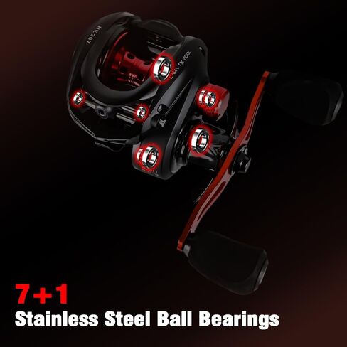 Lava Baitcasting Fishing Reels 7oz Ultralight Baitcaster Reel with Magnetic Braking System, 7+1 Stainless Steel Ball Bearings, 13.2lbs Max Drag High-Strength Graphite Frame in Kuwait