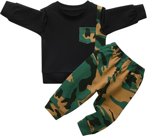 Joy Duck Toddler Infant Baby Boy Clothes Animal Style Long Sleeve Tops Sweatsuit Pants Outfit Set in Saudi Arabia