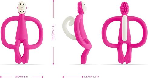 Original Teething Toy for Baby 3 Months+, BPA-Free Food Grade Silicone, Easy to Hold & Naturally Fits in Mouth, Stimulates and Massages Sore Gums, Pink in Kuwait