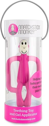 Original Teething Toy for Baby 3 Months+, BPA-Free Food Grade Silicone, Easy to Hold & Naturally Fits in Mouth, Stimulates and Massages Sore Gums, Pink in Kuwait
