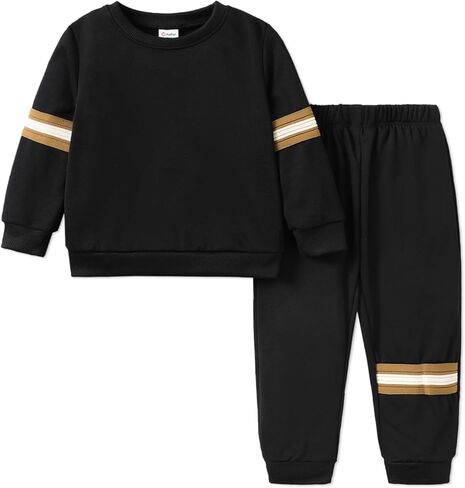 PATPAT Toddler Baby Boy Fall Winter Clothes 2-Piece Fun Prints Long Sleeve Top and Pant Playwear Set for Boys in Saudi Arabia