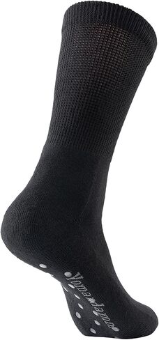 4 أزواج من جوارب Yomandamor للرجال من القطن غير القابل للانزلاق لمرضى السكري، جوارب مبطنة بدون خياطة، 10-13 in Kuwait