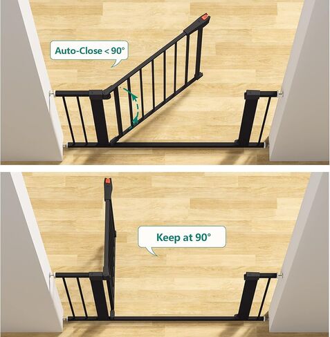 بوابة الكلاب من ديكورماكس، بوابة للحيوانات الأليفة تغلق تلقائيًا مع المشي من خلال الباب، بوابة للحيوانات الأليفة للسلالم والمداخل، 30 بوصة ارتفاع × 29.5 بوصة - 40.5 بوصة عرض مثبتة بالضغط (أبيض) in Kuwait