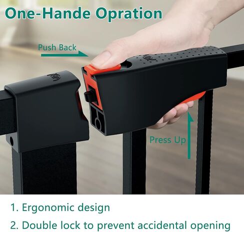 بوابة الكلاب من ديكورماكس، بوابة للحيوانات الأليفة تغلق تلقائيًا مع المشي من خلال الباب، بوابة للحيوانات الأليفة للسلالم والمداخل، 30 بوصة ارتفاع × 29.5 بوصة - 40.5 بوصة عرض مثبتة بالضغط (أبيض) in Kuwait