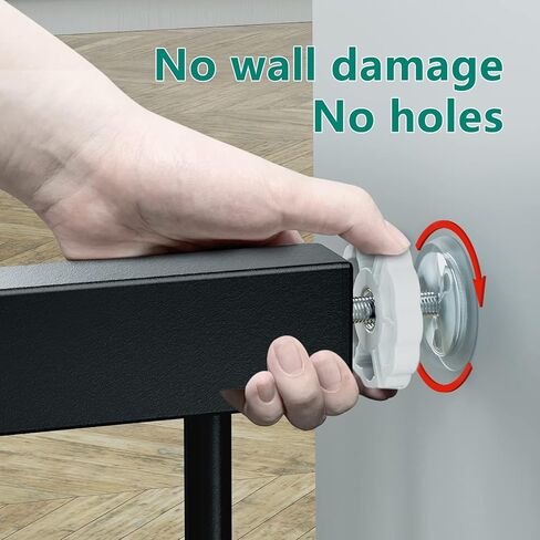 بوابة الكلاب من ديكورماكس، بوابة للحيوانات الأليفة تغلق تلقائيًا مع المشي من خلال الباب، بوابة للحيوانات الأليفة للسلالم والمداخل، 30 بوصة ارتفاع × 29.5 بوصة - 40.5 بوصة عرض مثبتة بالضغط (أبيض) in Kuwait