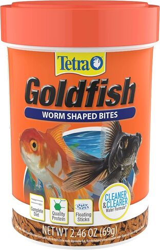 Tetra Goldfish Worm Shaped Bites Fish Food, 2.46 Oz., Complete Food for All Goldfish in Saudi Arabia