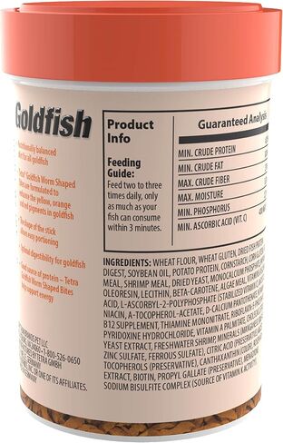 Tetra Goldfish Worm Shaped Bites Fish Food, 2.46 Oz., Complete Food for All Goldfish in Saudi Arabia