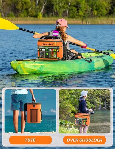 Zxyculture Kayak Cooler, Seat Back Cooler for Kayak with Lawn-Chair Style Seats, Waterproof Ice Chest for Kayak Paddle Board, Essential Kayak Accessories for Fishing in Kuwait
