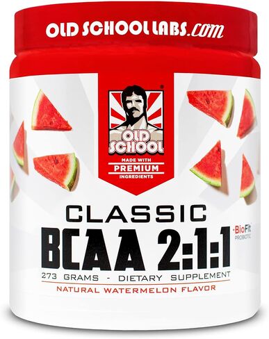Old School Labs Classic BCAA 2:1:1 - أحماض أمينية متفرعة السلسلة للعضلات الهزيلة والتعافي مع البروبيوتيك الحيوي - نكهة البطيخ الطبيعية تصنع مشروبًا لذيذًا أثناء أي نشاط in Kuwait