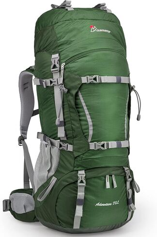 حقيبة ظهر بإطار داخلي من MOUNTAINTOP 70L للتخييم وحقيبة الظهر والمشي لمسافات طويلة للرجال والنساء مع غطاء للمطر in Kuwait