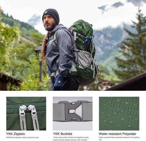 حقيبة ظهر بإطار داخلي من MOUNTAINTOP 70L للتخييم وحقيبة الظهر والمشي لمسافات طويلة للرجال والنساء مع غطاء للمطر in Kuwait