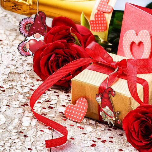 BOUMUSOE 24 قطعة من زخارف عيد الحب جنوم عيد الحب ديكور خشبي معلق، وردي XOXO بوفالو منقوشة شاحنة خشبية معلقة مع حبال للمنزل والذكرى السنوية لحفلات الزفاف وديكور حفلات القزم in Kuwait