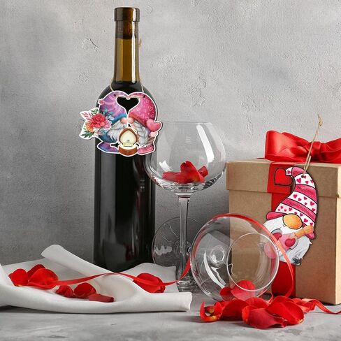 BOUMUSOE 24 قطعة من زخارف عيد الحب جنوم عيد الحب ديكور خشبي معلق، وردي XOXO بوفالو منقوشة شاحنة خشبية معلقة مع حبال للمنزل والذكرى السنوية لحفلات الزفاف وديكور حفلات القزم in Kuwait