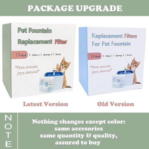 فلتر نافورة بديل للقطط 8 قطع لنافورة فيكين ونافورة متطابقة، 8 فلتر 2 فرشاة 4 اسفنجات متضمنة in Kuwait
