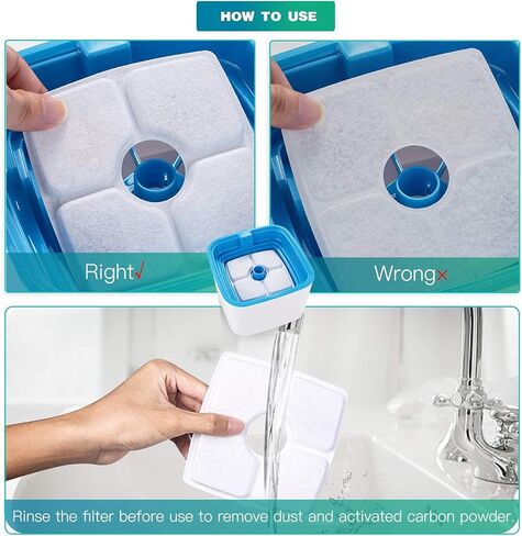 فلتر نافورة بديل للقطط 8 قطع لنافورة فيكين ونافورة متطابقة، 8 فلتر 2 فرشاة 4 اسفنجات متضمنة in Kuwait