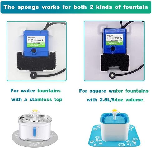 فلتر نافورة بديل للقطط 8 قطع لنافورة فيكين ونافورة متطابقة، 8 فلتر 2 فرشاة 4 اسفنجات متضمنة in Kuwait