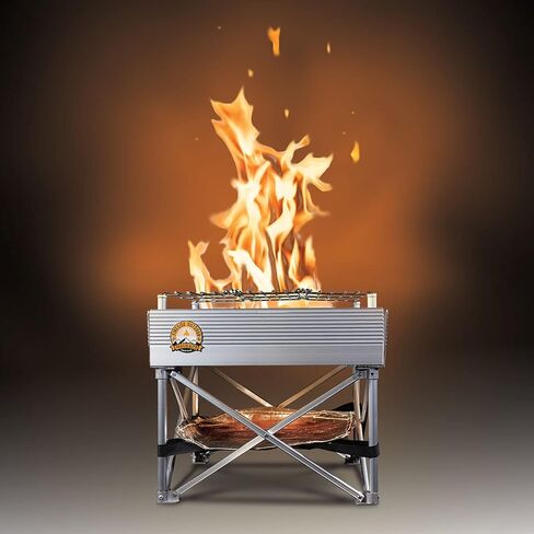 Campfire Defender Protect Preserve Trailblazer - Leave No Trace Portable Camp Stove/Fire Pit | 3 lbs Total Weight | 12" x 12" Never Rust Design in Saudi Arabia