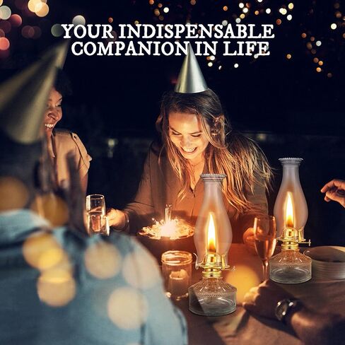 WEERSHUN قطعتين من مصابيح الزيت للاستخدام الداخلي، مصباح الإعصار، فانوس الكيروسين، عتيق، ديكور كبير كلاسيكي مع فتيل نار قابل للتعديل للاستخدام المنزلي الداخلي، ارتفاع 13.2 بوصة (شفاف) in Kuwait