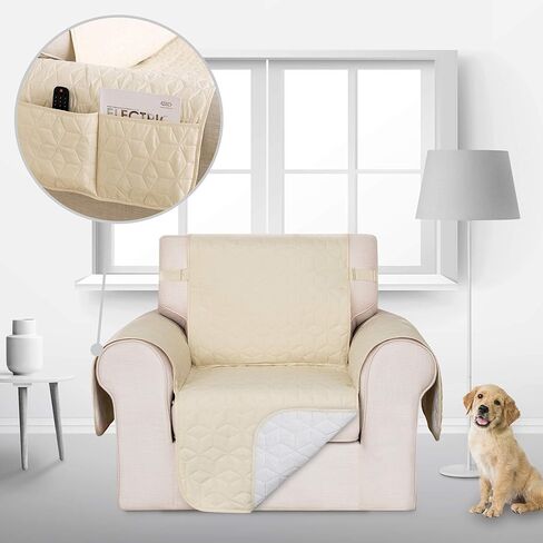 كرسي ديكونوفو مقاوم للماء وغير قابل للانزلاق، كرسي صغير بتصميم هندسي لحماية الأثاث للحيوانات الأليفة، مقاس 21 بوصة، بيج in Kuwait