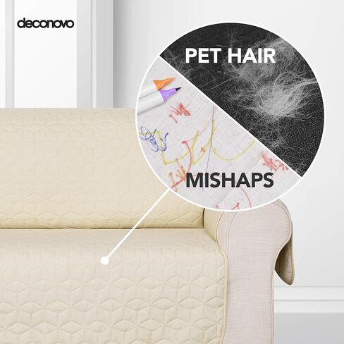 كرسي ديكونوفو مقاوم للماء وغير قابل للانزلاق، كرسي صغير بتصميم هندسي لحماية الأثاث للحيوانات الأليفة، مقاس 21 بوصة، بيج in Kuwait