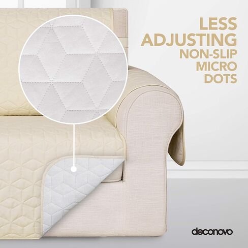 كرسي ديكونوفو مقاوم للماء وغير قابل للانزلاق، كرسي صغير بتصميم هندسي لحماية الأثاث للحيوانات الأليفة، مقاس 21 بوصة، بيج in Kuwait