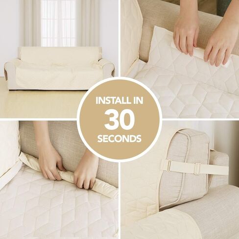 كرسي ديكونوفو مقاوم للماء وغير قابل للانزلاق، كرسي صغير بتصميم هندسي لحماية الأثاث للحيوانات الأليفة، مقاس 21 بوصة، بيج in Kuwait