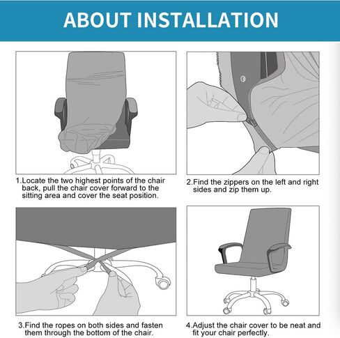 SONNACH Printed Big Computer Office Chair Covers, Removable Washable Desk Chair Cover，High Back Executive Office Chair Slipcovers (Black & Flower) in Kuwait