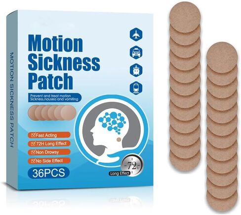 Motion Sickness Patches 36 Pack, Sea Sickness Patch for Cruise Anti Nausea Patch to Relief Nausea, Non-Drowsy Cruise Ship Essentials for Adults and Kids in Kuwait