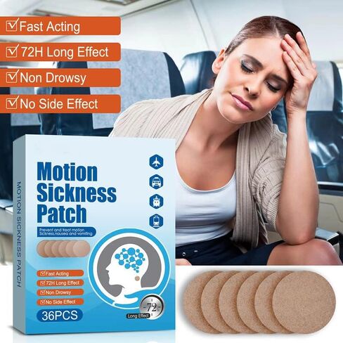 Motion Sickness Patches 36 Pack, Sea Sickness Patch for Cruise Anti Nausea Patch to Relief Nausea, Non-Drowsy Cruise Ship Essentials for Adults and Kids in Kuwait
