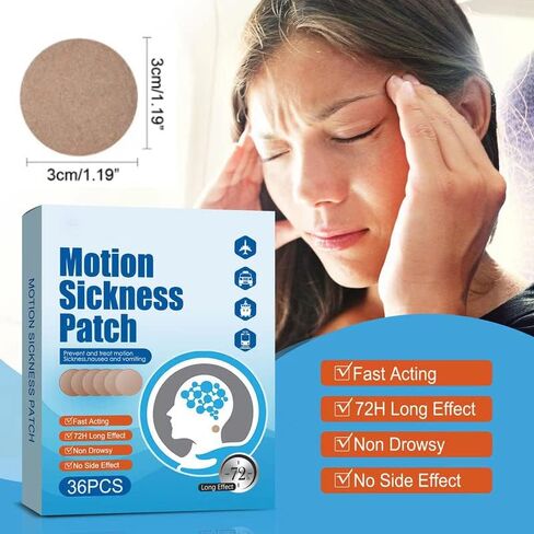 Motion Sickness Patches 36 Pack, Sea Sickness Patch for Cruise Anti Nausea Patch to Relief Nausea, Non-Drowsy Cruise Ship Essentials for Adults and Kids in Kuwait