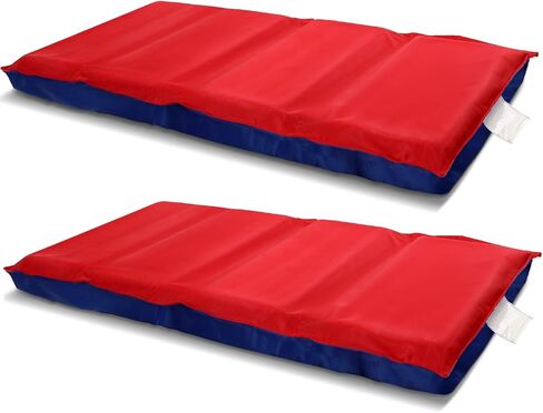 Kigley 2 Pcs Red Blue Sleeping Mat 2" Thick Nap Mat 4 Section Nap Bed for Toddlers 48" x 24"x 2" Folding Rest Mat Classroom Furniture for Preschool Kindergarten Daycare Travel Home in Kuwait