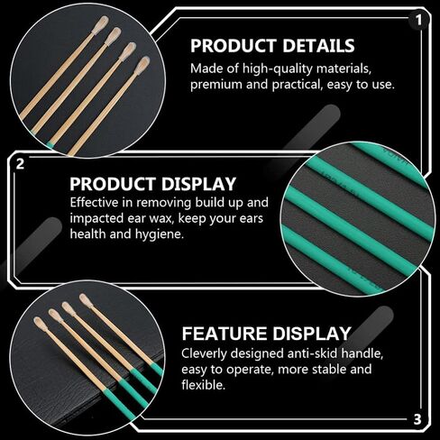 Wooden Ear Wax Pick Needles: 10Pcs Ear Wax Removal Kit Ear Picker Curette Cleaner Reusable Ear Cleaner Wood Ear Wax Remover Ear Cleansing Tool Set for Kids Adults Ear Spoon in Saudi Arabia