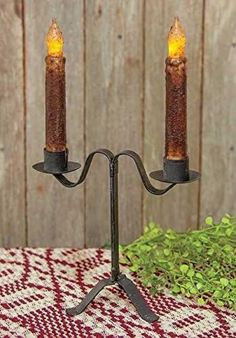Double Taper Candle Holder Colonial in Black Wrought Iron in Saudi Arabia