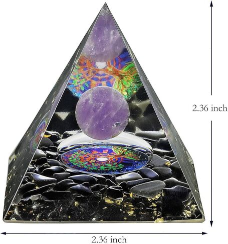 Rockcloud Tree of Life Orgone Pyramid Crystal Stone Energy Generator Blanacing Chakra for Yoga Reiki Meditaion, Amethyst in Saudi Arabia