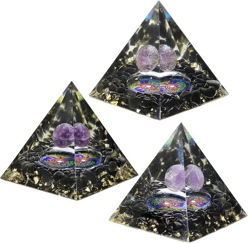 Rockcloud Tree of Life Orgone Pyramid Crystal Stone Energy Generator Blanacing Chakra for Yoga Reiki Meditaion, Amethyst in Saudi Arabia