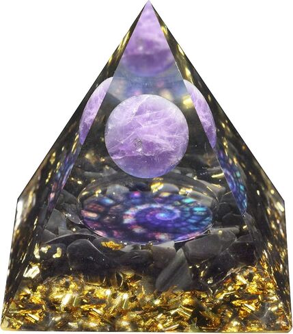 Rockcloud Tree of Life Orgone Pyramid Crystal Stone Energy Generator Blanacing Chakra for Yoga Reiki Meditaion, Amethyst in Saudi Arabia