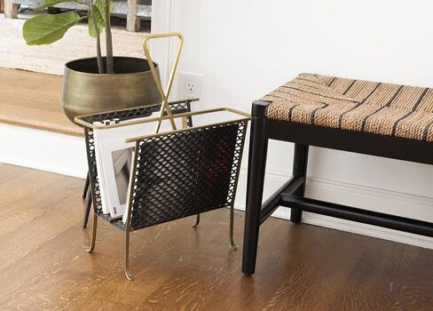 Creative Co-op Magazine Rack, Gold in Kuwait