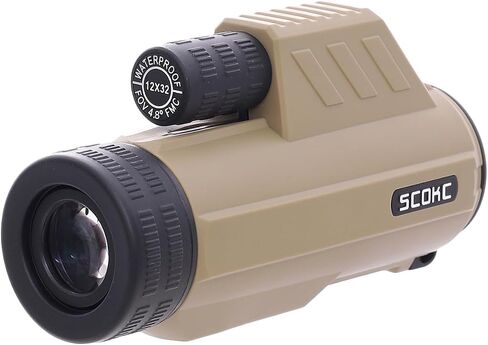 Waterproof Monocular Telescope | Lightweight with Travel Bag, Compact, 10X Magnification, Wide Field of View for Bird Watching, Hunting, Hiking, Camping (10x32, Desert Color) in Saudi Arabia