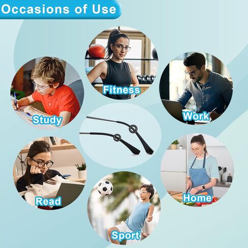 مقابض نظارات كيموكسان خلف الأذن، مثبتات نظارات دائرية من السيليكون، مضادة للانزلاق، تمنع النظارات من السقوط أثناء ممارسة الرياضة، ملحقات النظارات المناسبة للبالغين والأطفال، 14 زوجًا (أسود، شفاف) in Kuwait