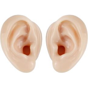 قطعتان من نماذج الأذن السيليكون، نماذج الأذن الزائفة اليسرى واليمنى الناعمة المرنة لممارسة ثقب الأذن الزائفة، قالب أذن سيليكون واقعي لأداة تعليمية ممارسة الدراسة، عرض المجوهرات in Kuwait