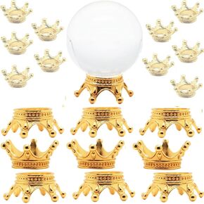 Nwsrayu مقاسين من الكرات المعدنية ذات التاج الذهبي والكريستال، حامل كروي يعرض حاملات قاعدة كرة العدسة لمجموعات الكرات 20-80 مم، تاج صغير للكيك، صناعة المجوهرات in Kuwait