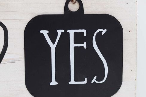 Dogs Fed? Yes/No Rusic Dog Sign, Whitewashed Wood Plaque with Black Metal Tag, Cute Dog Decor Gift for Dog Lover, 15 x 4.75 Inches in Kuwait