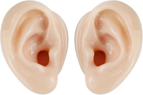 قطعتان من نماذج الأذن السيليكون، نماذج الأذن الزائفة اليسرى واليمنى الناعمة المرنة لممارسة ثقب الأذن الزائفة، قالب أذن سيليكون واقعي لأداة تعليمية ممارسة الدراسة، عرض المجوهرات in Kuwait