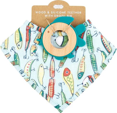 Blue Fishing Lure Teether Bib Set in Saudi Arabia