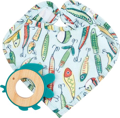 Blue Fishing Lure Teether Bib Set in Saudi Arabia