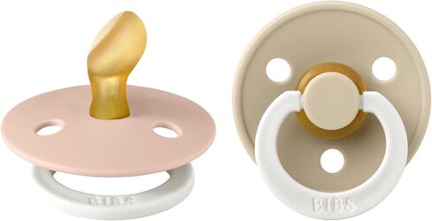 BIBS Pacifiers 0-6 Months | 2-Pack Soothers | BPA-Free Anatomical Nipple | Made in Denmark | Blush Glow/Vanilla Glow Colour Pacifier in Saudi Arabia