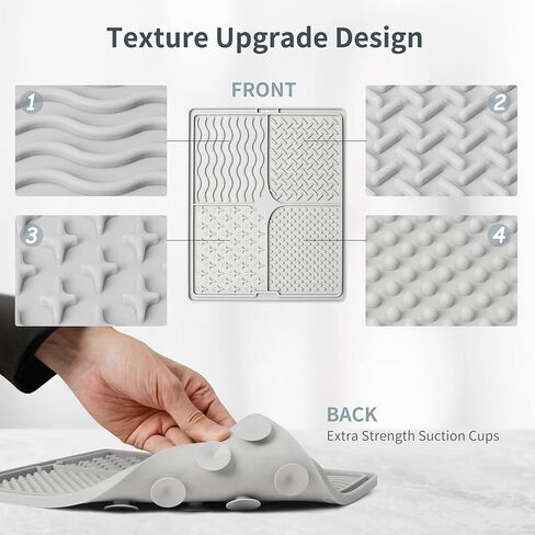 سجادة لعق كبيرة جدًا للكلاب والقطط من كيشار، وحدة تغذية بطيئة سميكة للكلاب، سجادة لعق مع أكواب شفط لتخفيف قلق الكلاب، سجادة علاج الكلاب، الاستحمام، التدريب والعناية (10.2 بوصة × 8.5 بوصة × 0.31 بوصة) in Kuwait